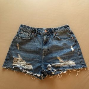 Denim cutoff shorts